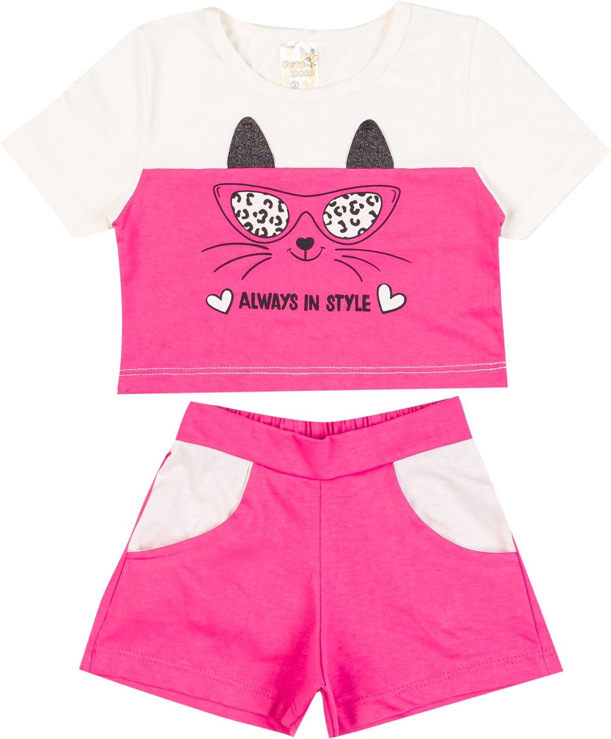 01 conjunto menina verao com aplique