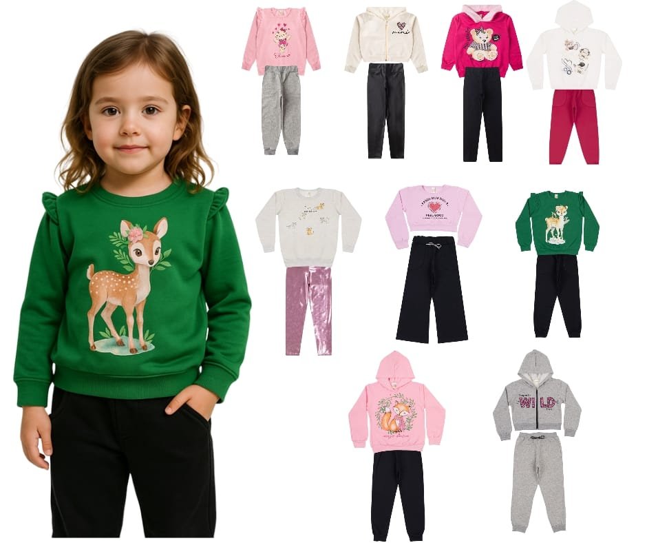 03 kit 4 conjuntos menina inverno jd kids
