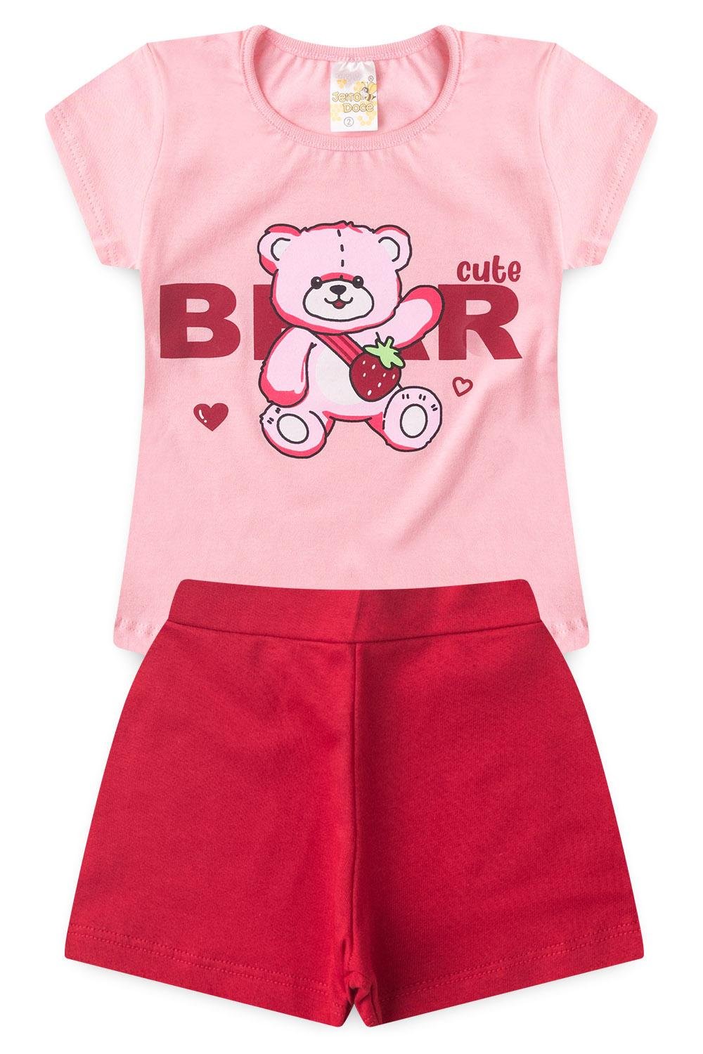 01 conjunto menina verao rosa jd kids