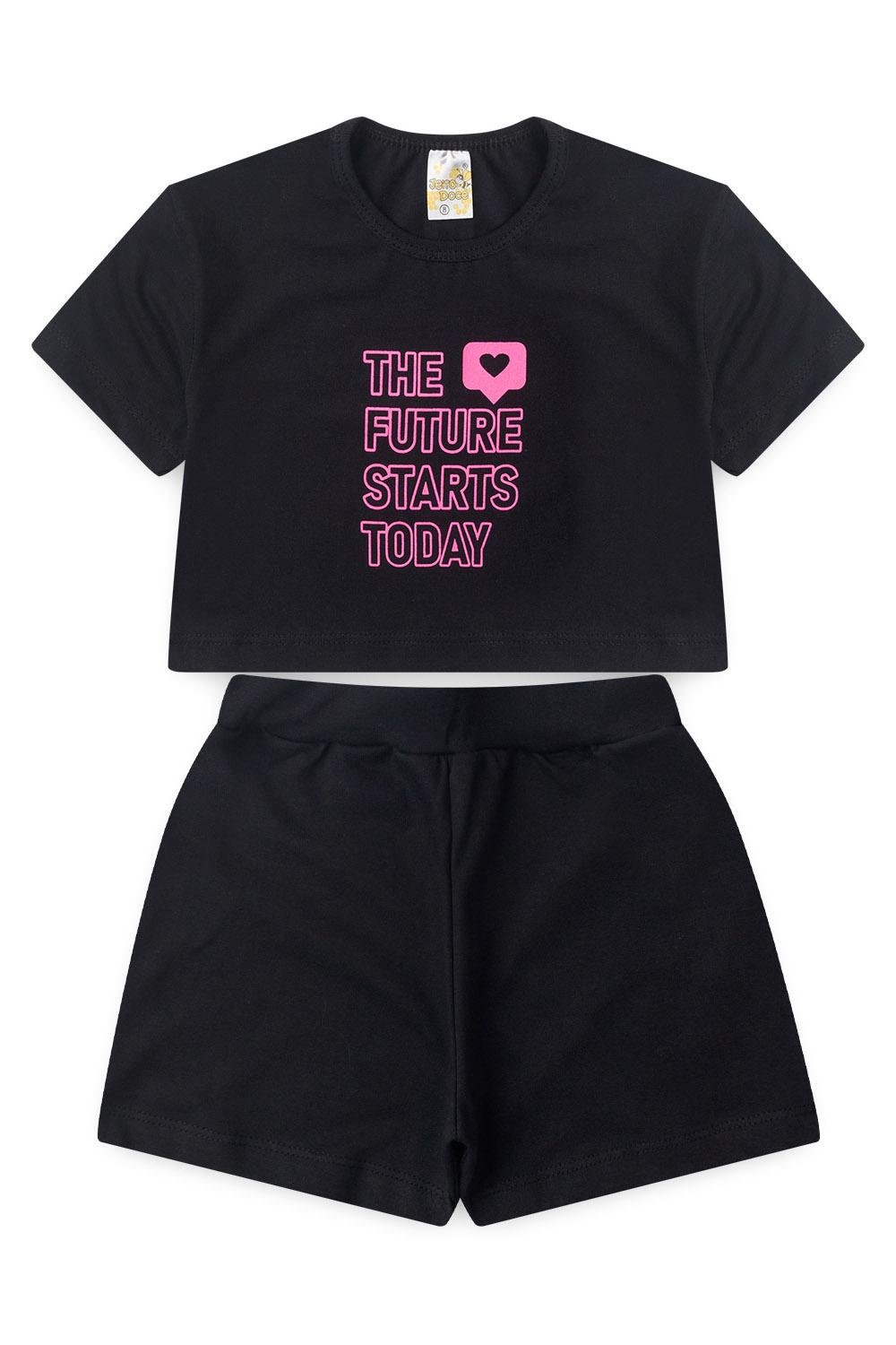 12 conjunto menina verao preto jd kids