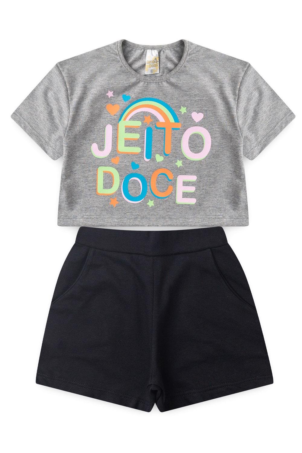 18 conjunto menina verao mescla jd kids