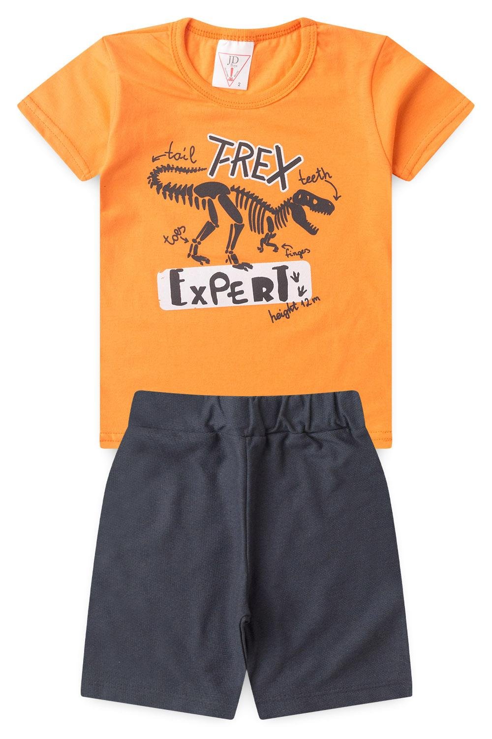 01 conjunto menino verao laranja jd kids