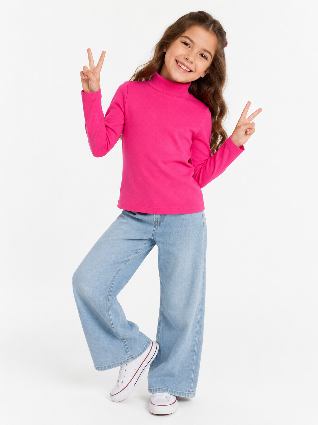 01 blusa cacharrel gola alta inverno rosa pink jd kids