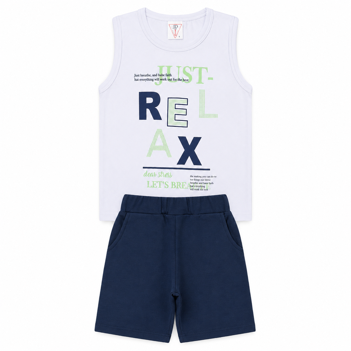 02 conjunto de menino verao branco jd kids
