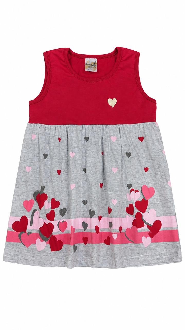 01 vestido menina verao coracoes vermelho jd kids