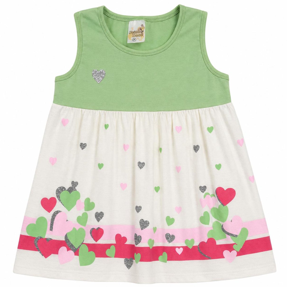 01 vestido menina verao coracoes verde jd kids
