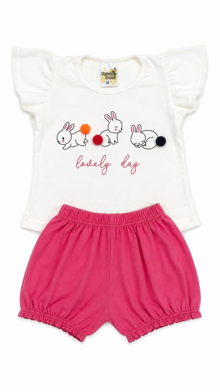 01 conjunto menina verao coelhinhos off white jd kids