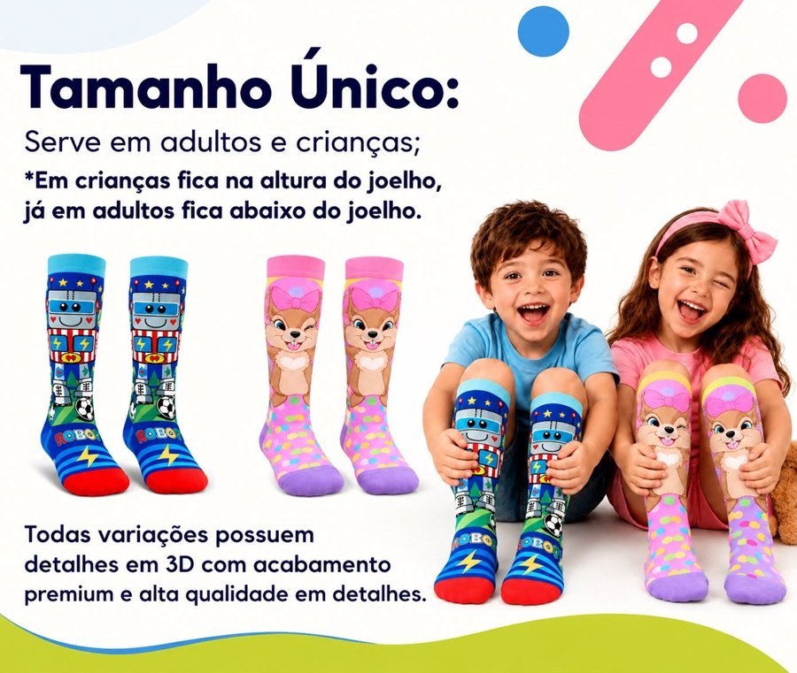 09 meia maluca menino ou menina sortido jd kids